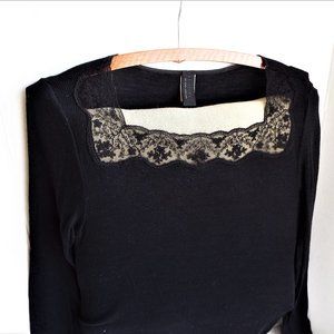 Hanro Black Wool and Silk Long sleeved Tee M